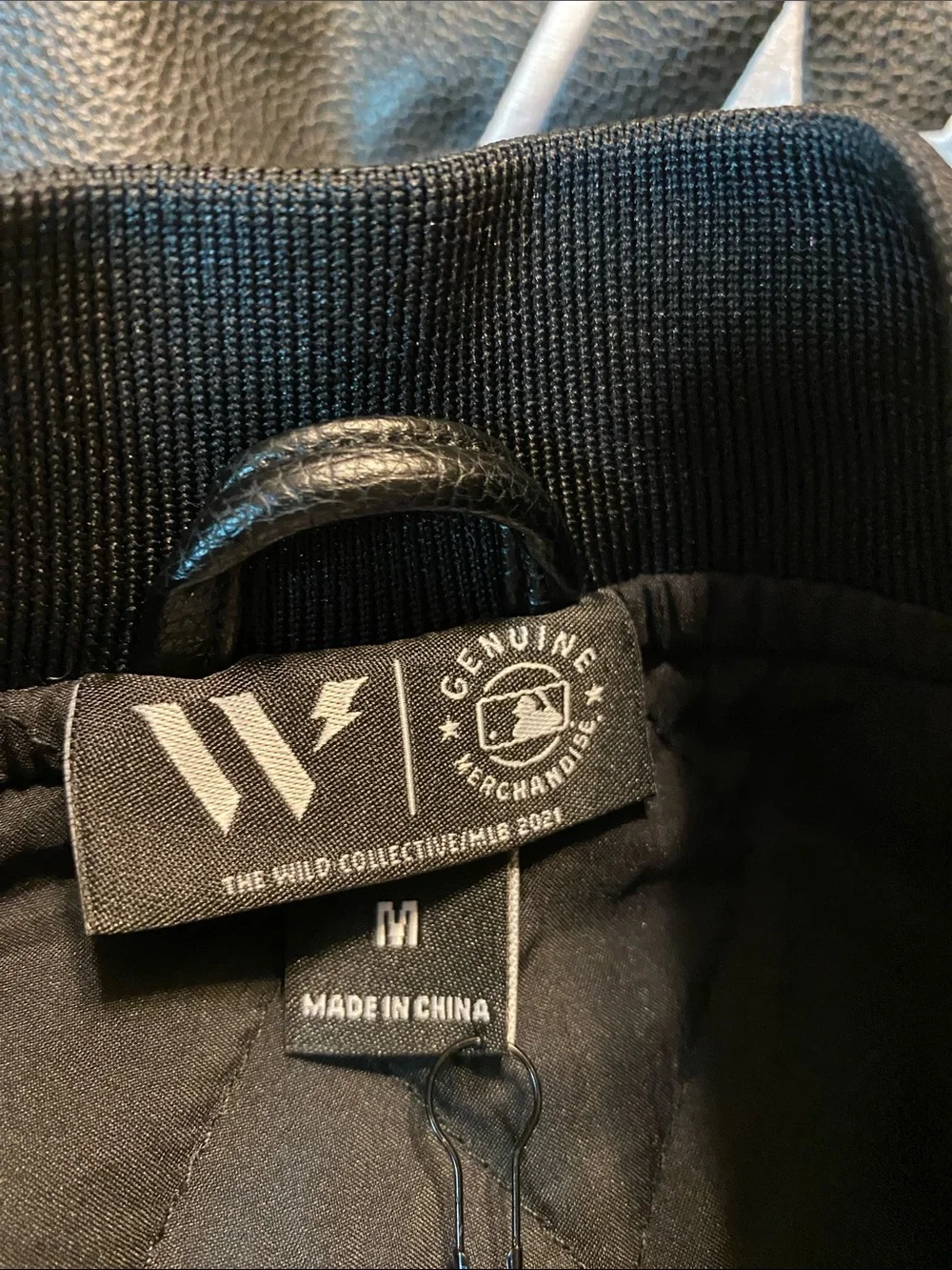 Chicago Black Faux Leather Varsity Jacket for Kids